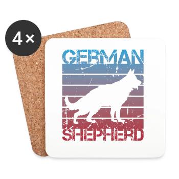 Schäferhund - Untersetzer (4er-Set) - Weiß - Vorne