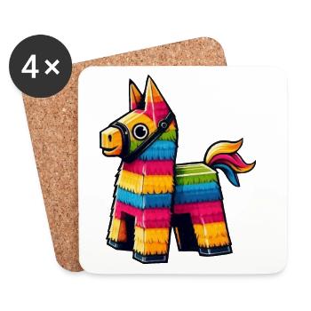 Pinata | Cinco de Mayo Pinata - Coasters (set of 4) - white - Front