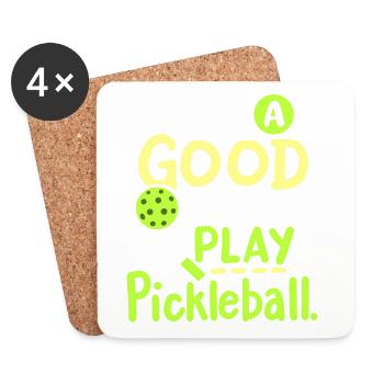 Pickleball-Spieler - Untersetzer (4er-Set) - Weiß - Vorne