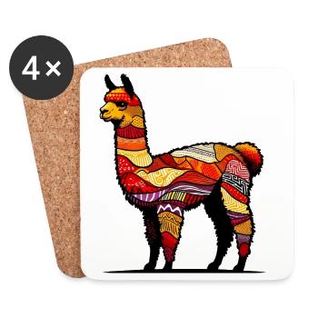 Alpaca - Coasters (set of 4) - white - Front