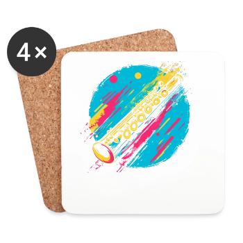 Flûte - Dessous de verre (lot de 4) - blanc - Devant