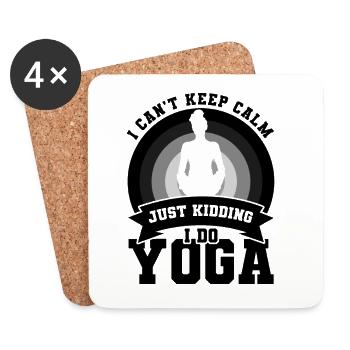 Je fais du yoga - Dessous de verre (lot de 4) - blanc - Devant