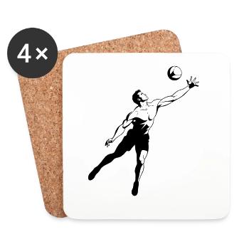 Joueurs de volley-ball - Dessous de verre (lot de 4) - blanc - Devant