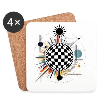 Color explosion ring design - Coasters (set of 4) - white - Front