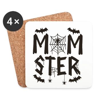 Monster Mama Halloween Kostüm - Untersetzer (4er-Set) - Weiß - Vorne