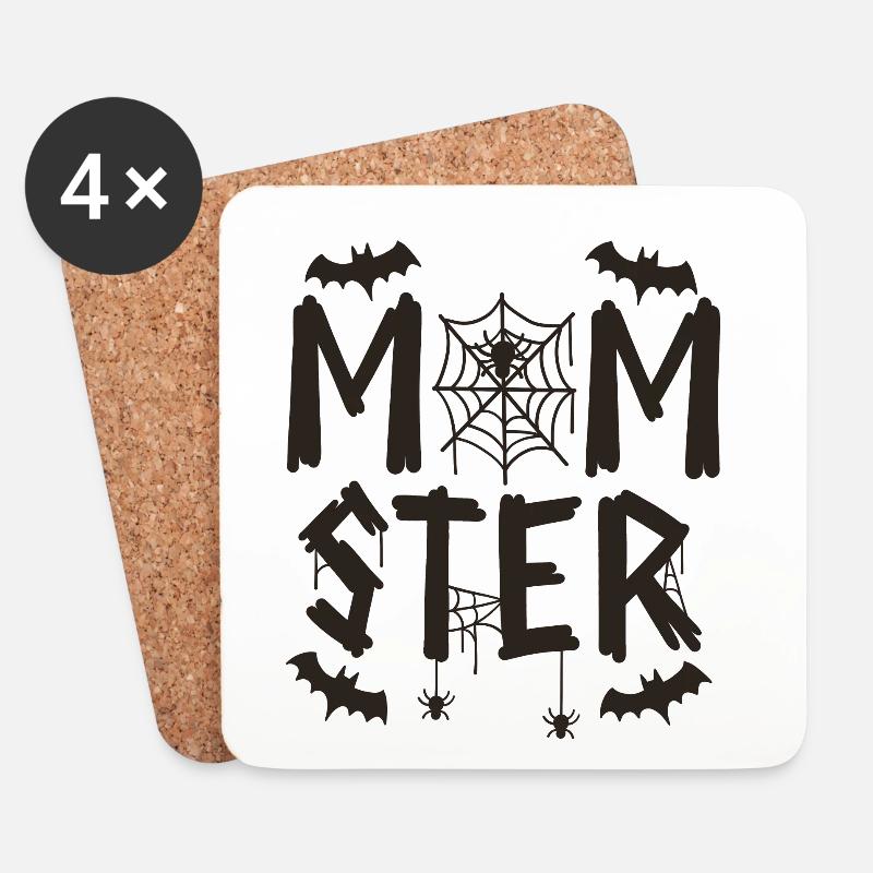 Monster Mama Halloween Kostüm - Untersetzer (4er-Set) - Weiß
