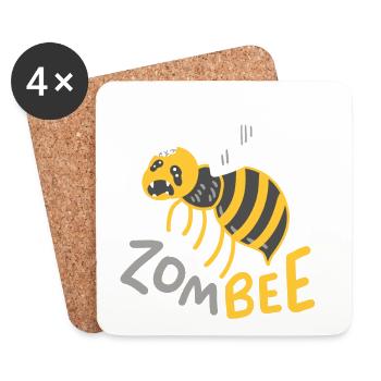Zombie Biene Halloween - Untersetzer (4er-Set) - Weiß - Vorne