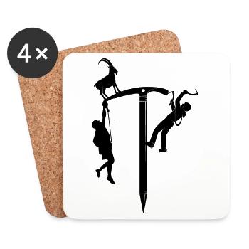 Silhouette du grimpeur sur corde - Dessous de verre (lot de 4) - blanc - Devant