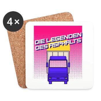Légendes de l’asphalte - Dessous de verre (lot de 4) - blanc - Devant