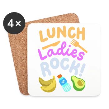 Mittagessen Damen Schule - Untersetzer (4er-Set) - Weiß - Vorne