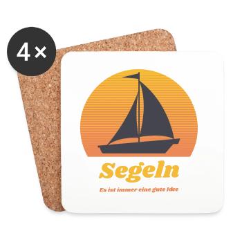 Segeln: Es ist immer eine gute Idee - Untersetzer (4er-Set) - Weiß - Vorne