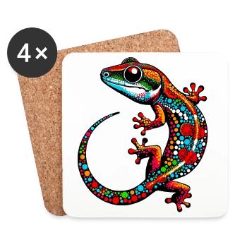 Gecko - Coasters (set of 4) - white - Front