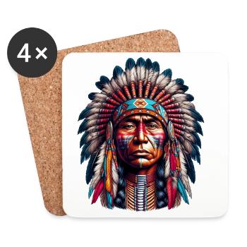 American Indian American - Coasters (set of 4) - white - Front