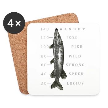 Big Pike - Coasters (set of 4) - white - Front