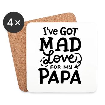 Vater Papa Vatertag - Untersetzer (4er-Set) - Weiß - Vorne