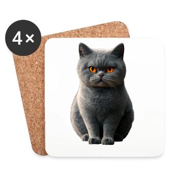 British Shorthair Cat BKH Cat Mom Cute Cats - Coasters (set of 4) - white - Front