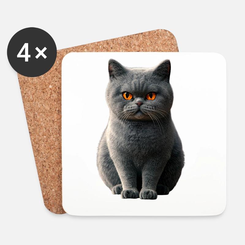 Britisch Kurzhaar Katze BKH Katzenmama Süße Katzen - Untersetzer (4er-Set) - Weiß