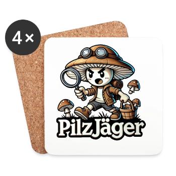 Pilzsammler Pilzjäger Pilze Wald Natur Humor Spaß - Untersetzer (4er-Set) - Weiß - Vorne