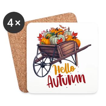 Hello Autumn - Dessous de verre (lot de 4) - blanc - Devant