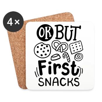 Snack Feinschmecker Essen Liebhaber - Untersetzer (4er-Set) - Weiß - Vorne
