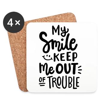 Kinder Smile Humor Kleinkind - Untersetzer (4er-Set) - Weiß - Vorne