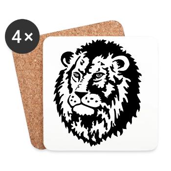 Loewe Big Cat - Dessous de verre (lot de 4) - blanc - Devant