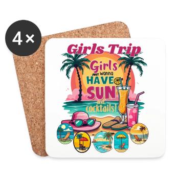 Girls Trip Sonnenstrand Vibes - Untersetzer (4er-Set) - Weiß - Vorne