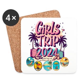 Girls Trip Wochenende 2024 Frauen Mädelsreisen - Untersetzer (4er-Set) - Weiß - Vorne