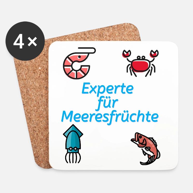 Seafood Expert - Coasters (set of 4) - white