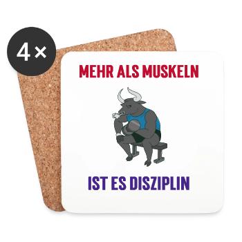 More than muscles, it's discipline - Coasters (set of 4) - white - Front