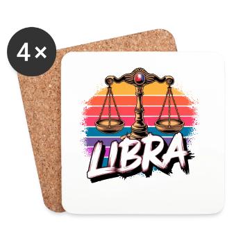 Libra Horoscope Astrology Vintage Sign. - Coasters (set of 4) - white - Front