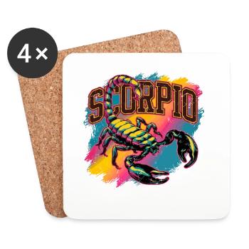 Scorpio Horoscope Astrology Sign 80s Vintage. - Coasters (set of 4) - white - Front