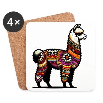 Alpaga - Dessous de verre (lot de 4) - blanc - Devant