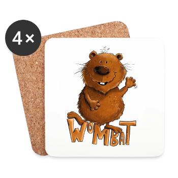 Kleiner Wombat - Untersetzer (4er-Set) - Weiß - Vorne