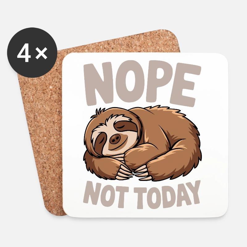Schlafsloth Nein Nicht Heute - Untersetzer (4er-Set) - Weiß