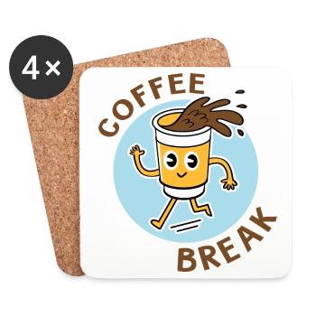 coffee break - Dessous de verre (lot de 4) - blanc - Devant