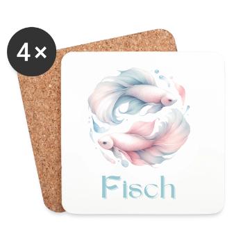 Elegantes Fische Sternzeichen Aquarell Geschenk - Untersetzer (4er-Set) - Weiß - Vorne