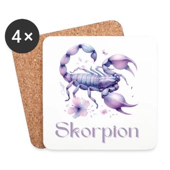 Elegantes Skorpion Sternzeichen Aquarell Geschenk - Untersetzer (4er-Set) - Weiß - Vorne