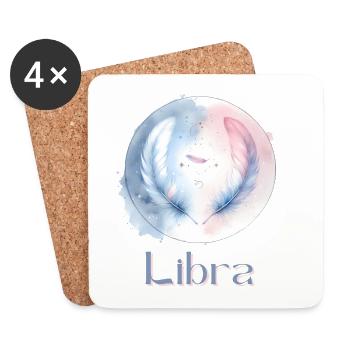 Elegant Libra Zodiac Watercolor Gift - Coasters (set of 4) - white - Front