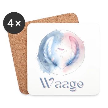 Elegantes Waage Sternzeichen Aquarell Geschenk - Untersetzer (4er-Set) - Weiß - Vorne