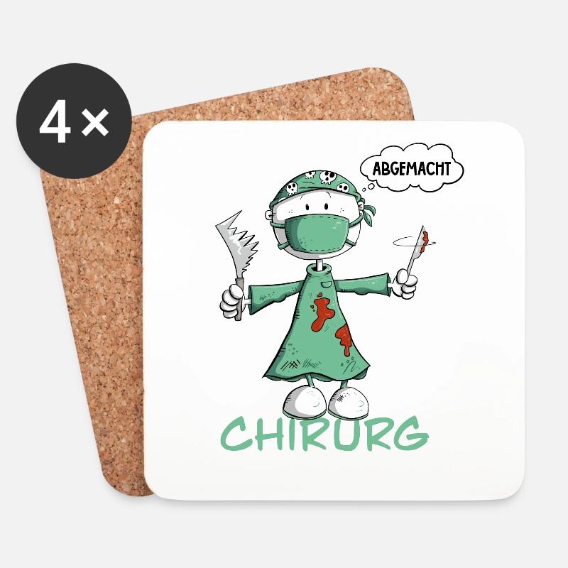 Chirurg Abgemacht Strichmännchen Cartoon - Untersetzer (4er-Set) - Weiß