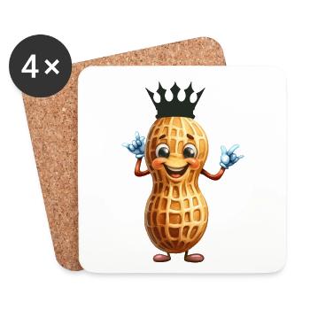 Peanut King Peanuts Nut Nuts Peanuts - Coasters (set of 4) - white - Front