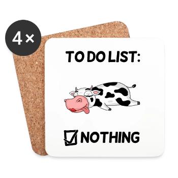 Funny Saying Cow Motif - Coasters (set of 4) - white - Front