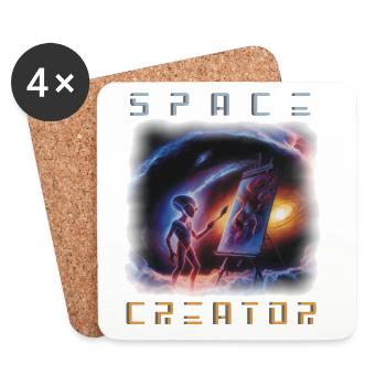 Galactic Alien Artist Canvas - Coasters (set of 4) - white - Front