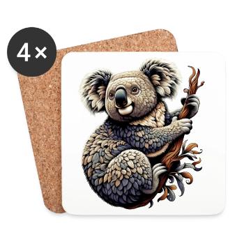 Koala - Coasters (set of 4) - white - Front