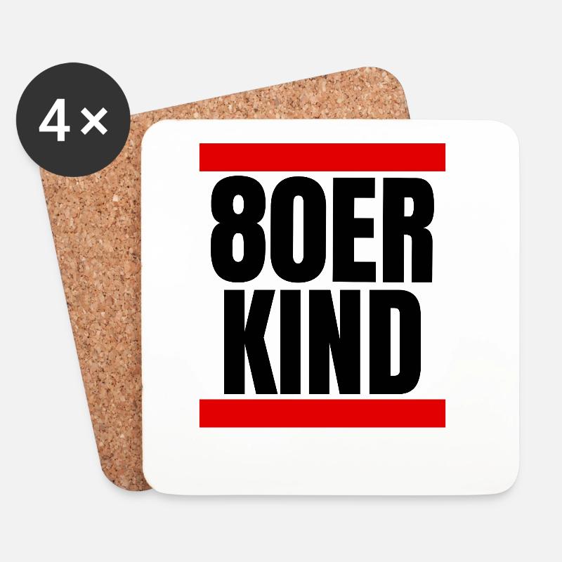 80er Kind - Untersetzer (4er-Set) - Weiß