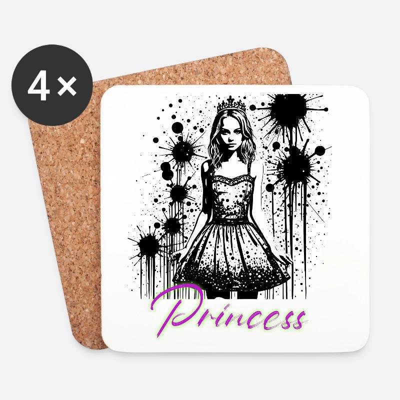 Princess - Untersetzer (4er-Set) - Weiß