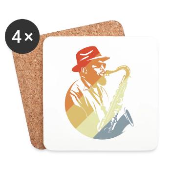 Saxophone Player Retro - Coasters (set of 4) - white - Front