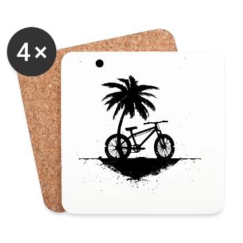 Croquis de VTT - Dessous de verre (lot de 4) - blanc - Devant