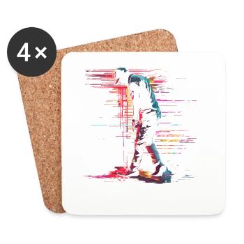Golfer Retrowave - Untersetzer (4er-Set) - Weiß - Vorne